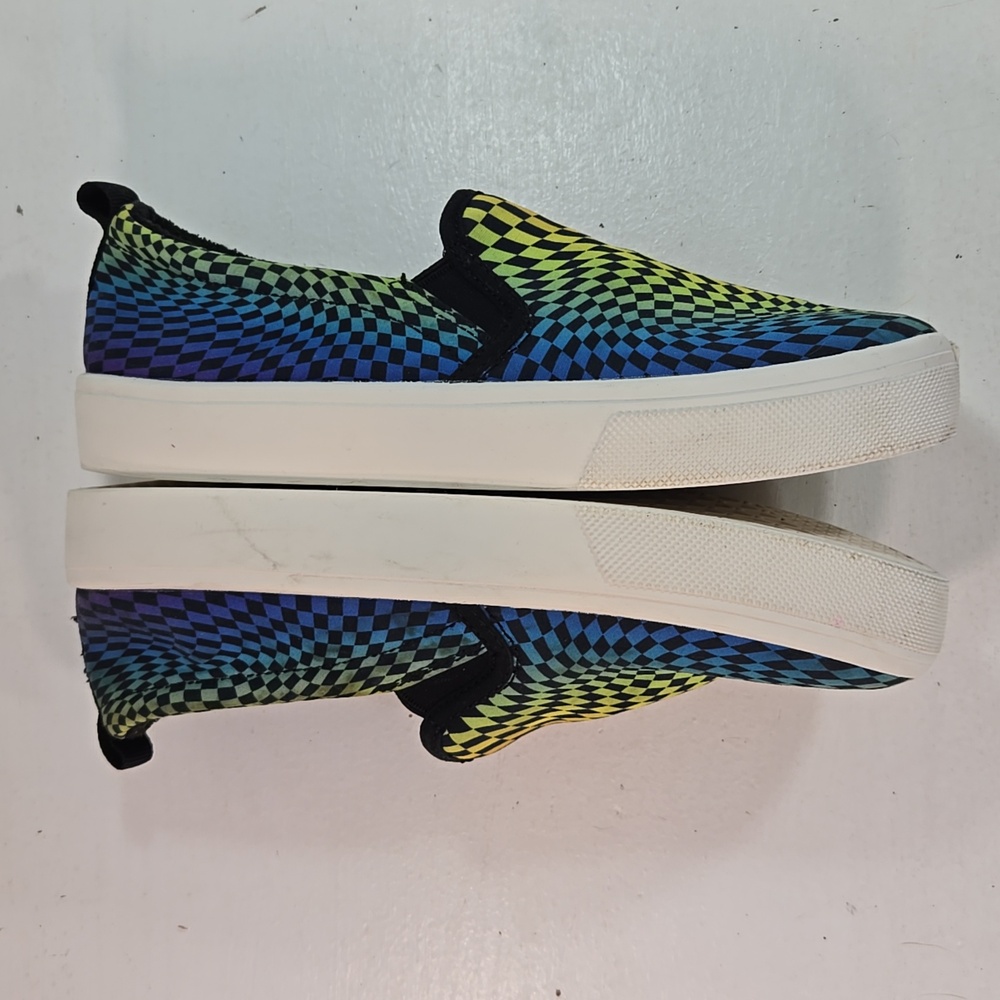 Skechers multicolor rainbow checkerboard Slip-On Sneakers - Picture 8 of 13